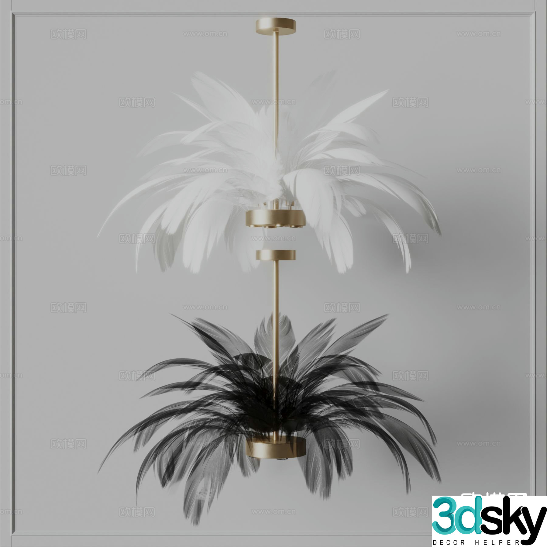Aployt feather chandelier 3d model