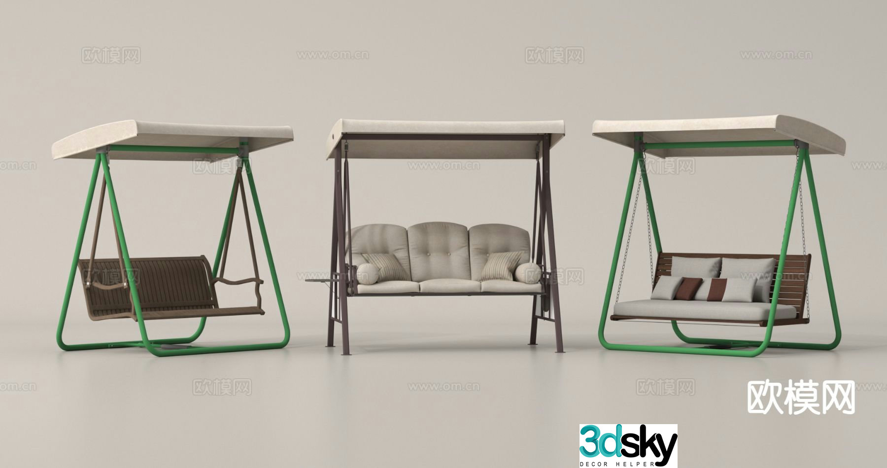 hanging chair swing chair swing bench 3d model