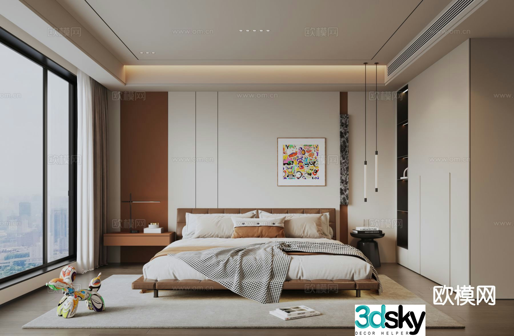Modern bedroom master bedroom 3d model