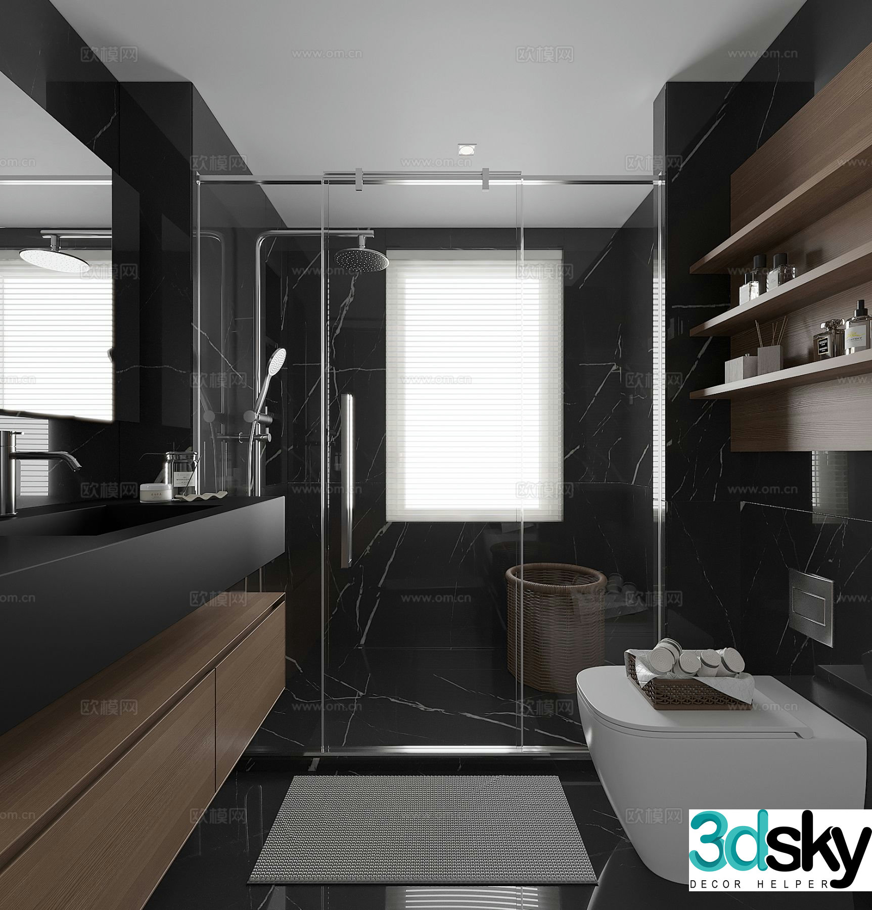 Modern bathroom bathroom toilet 3d model