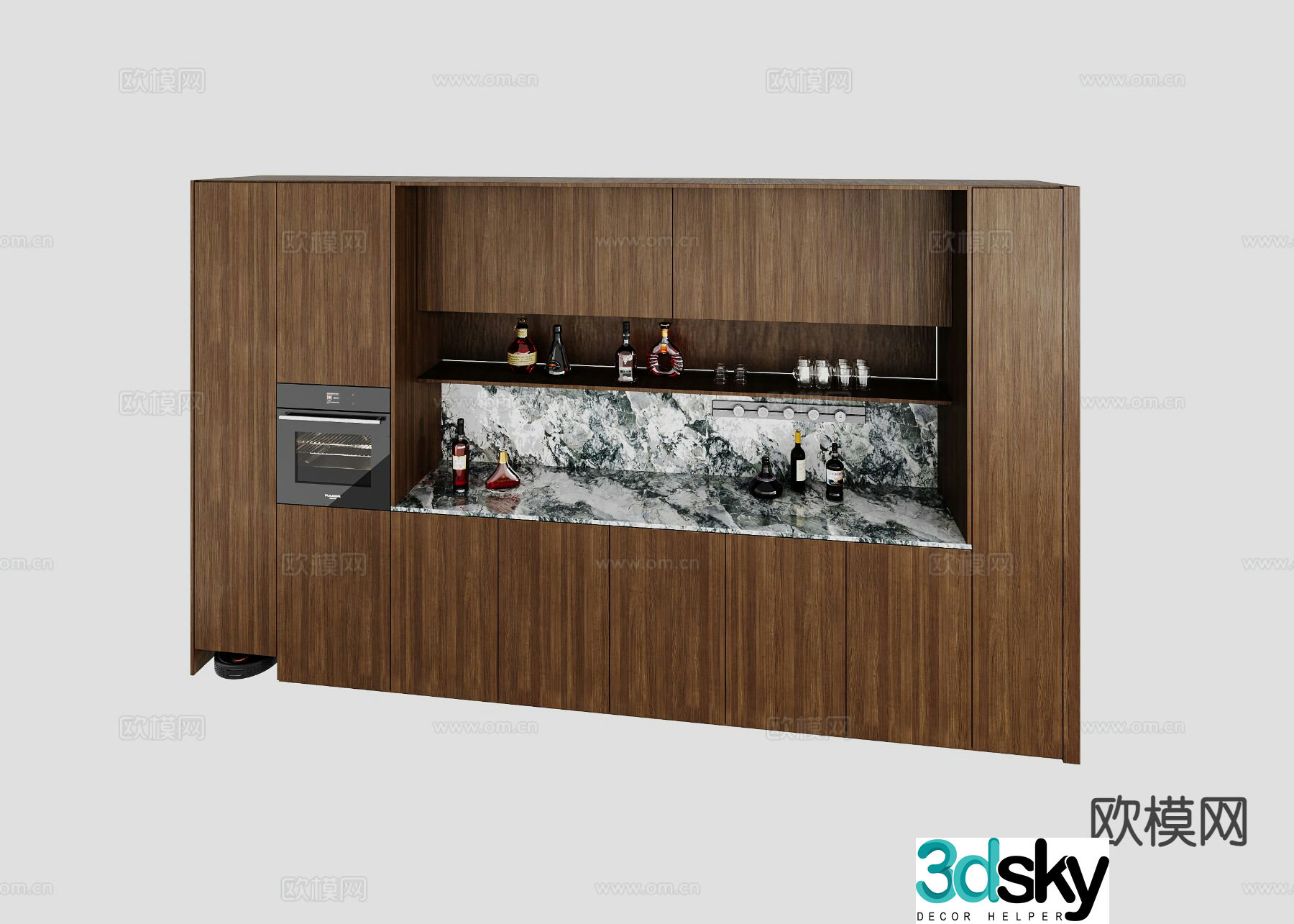 Modern wine cabinet sideboard 3d model