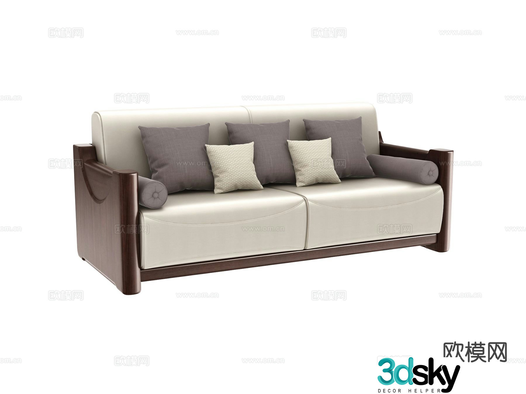 New Chinese style sofa double sofa 3d model