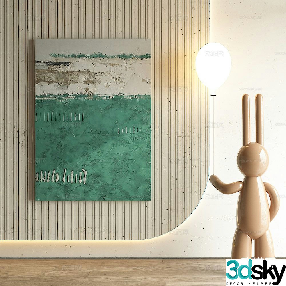 Modern decorative painting abstract oil painting 3d model
