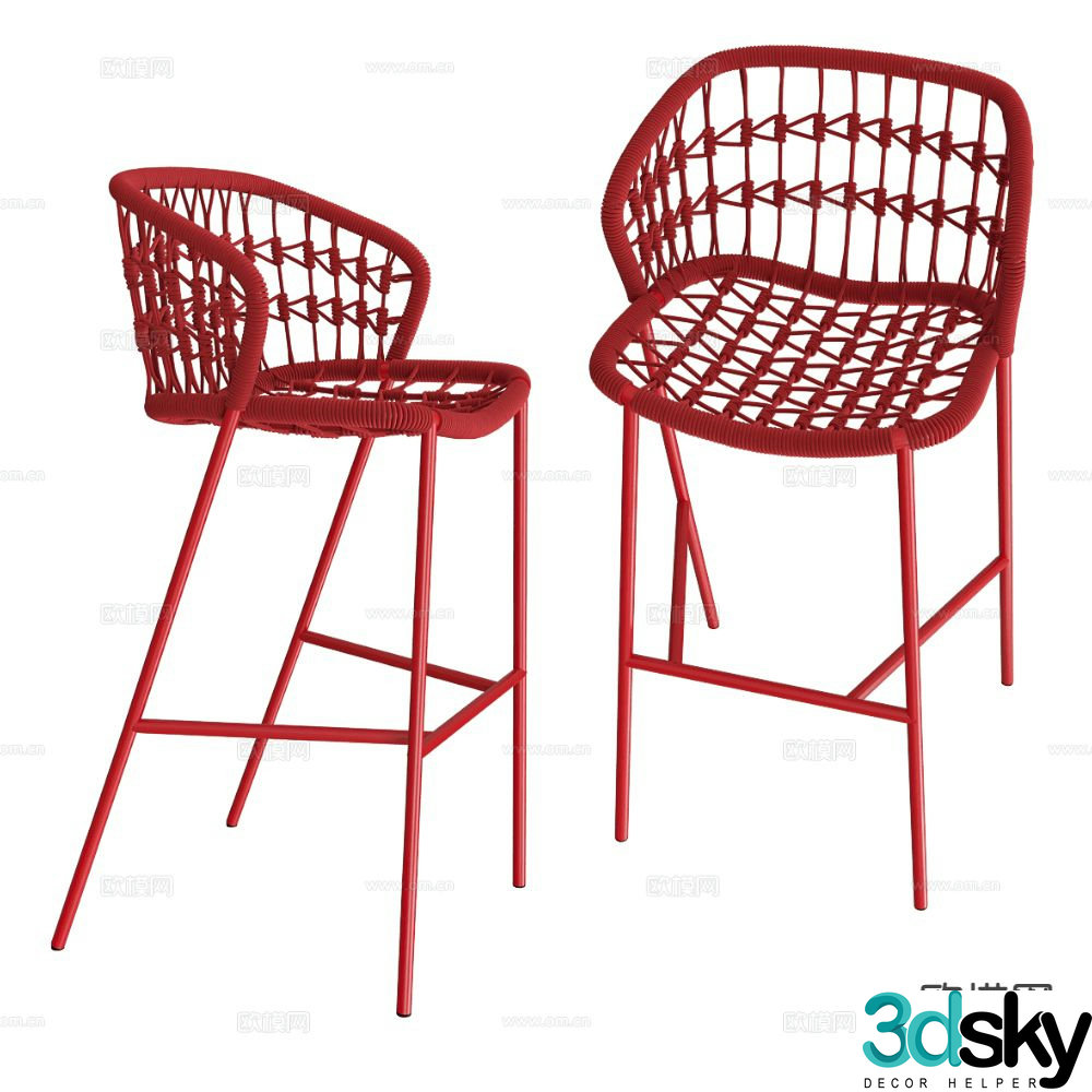 Castil Italian bar stool high stool bar chair 3d model
