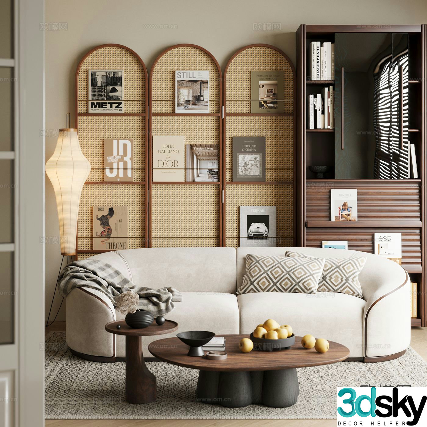 Medieval style double sofa 3d model
