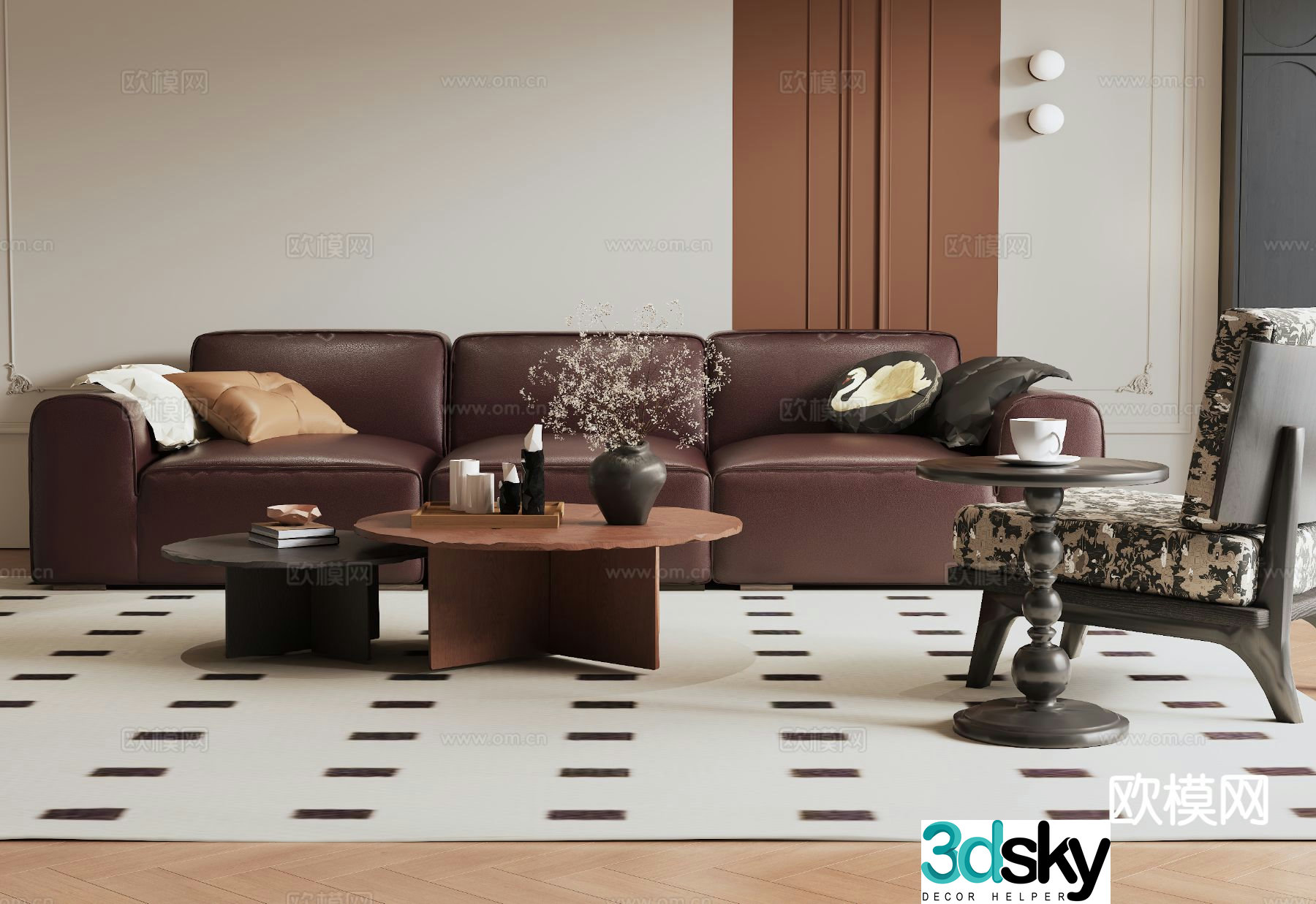 Medieval style modular sofa 3D model