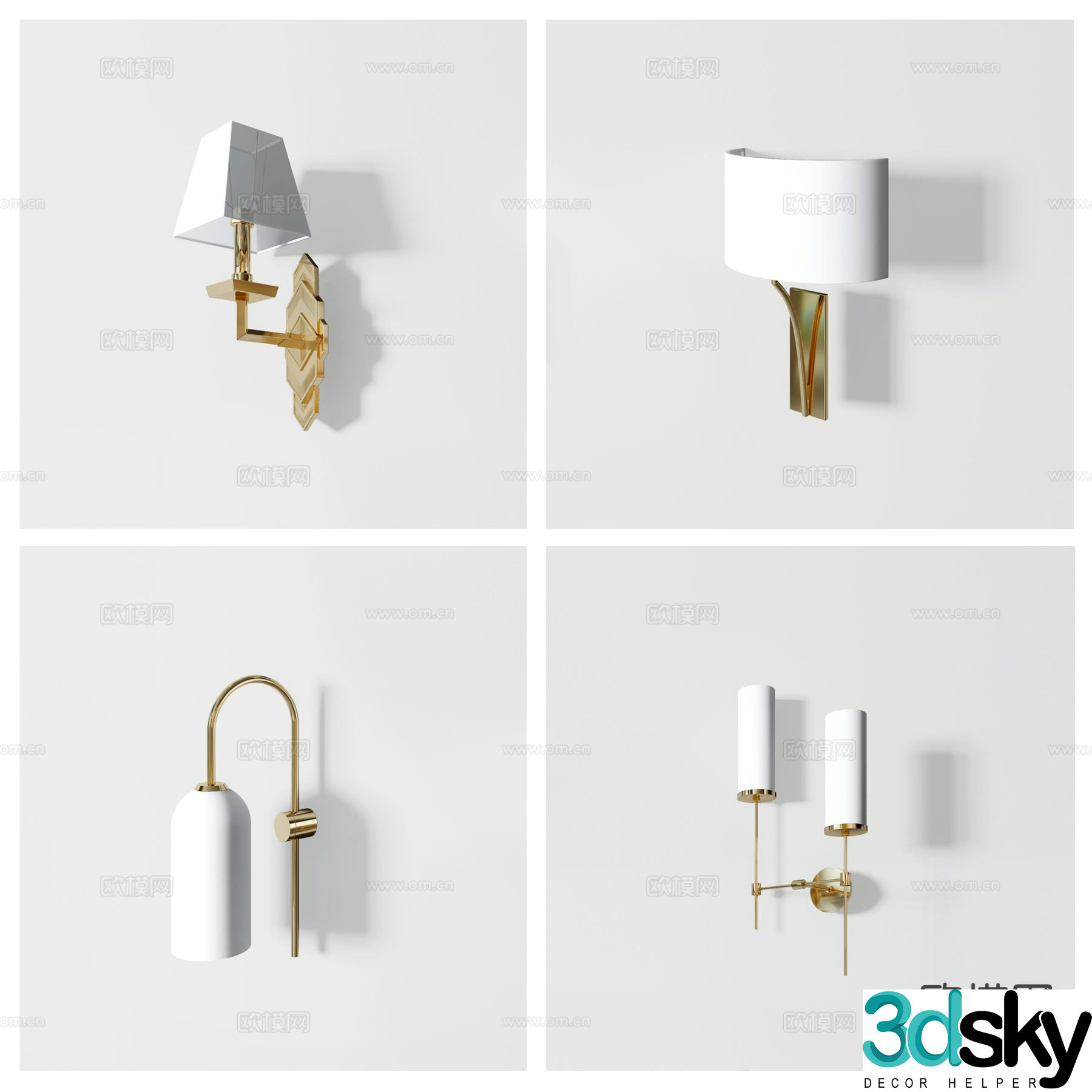 Light luxury wall lamp 3D model
