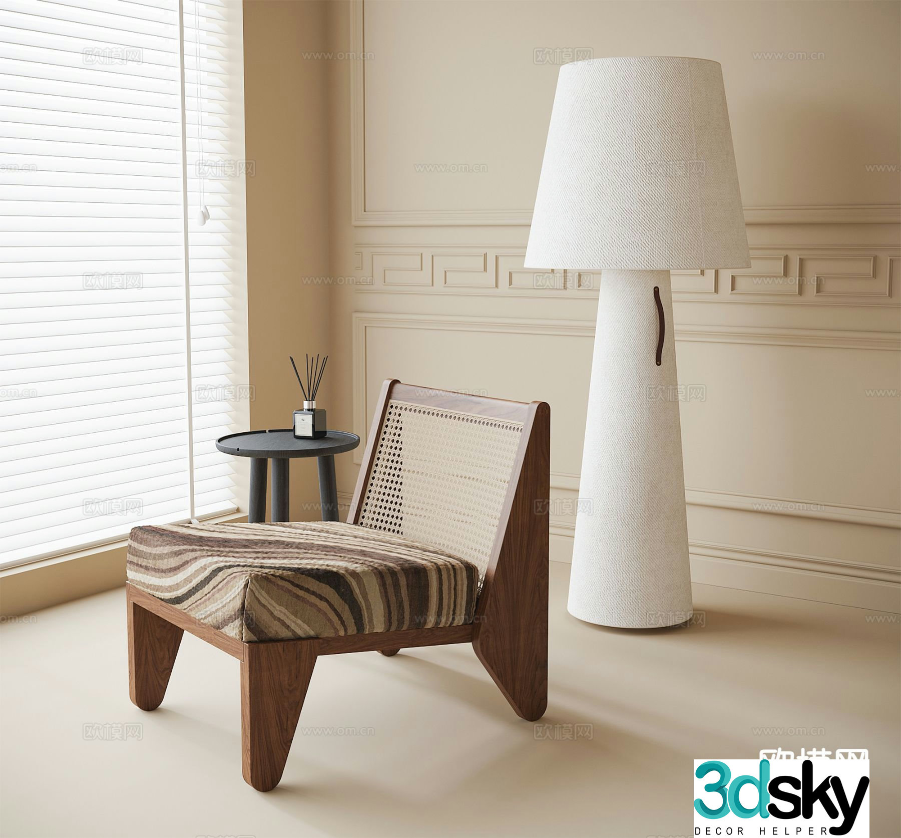 Modern leisure chair single sofa rattan chair 3d model
