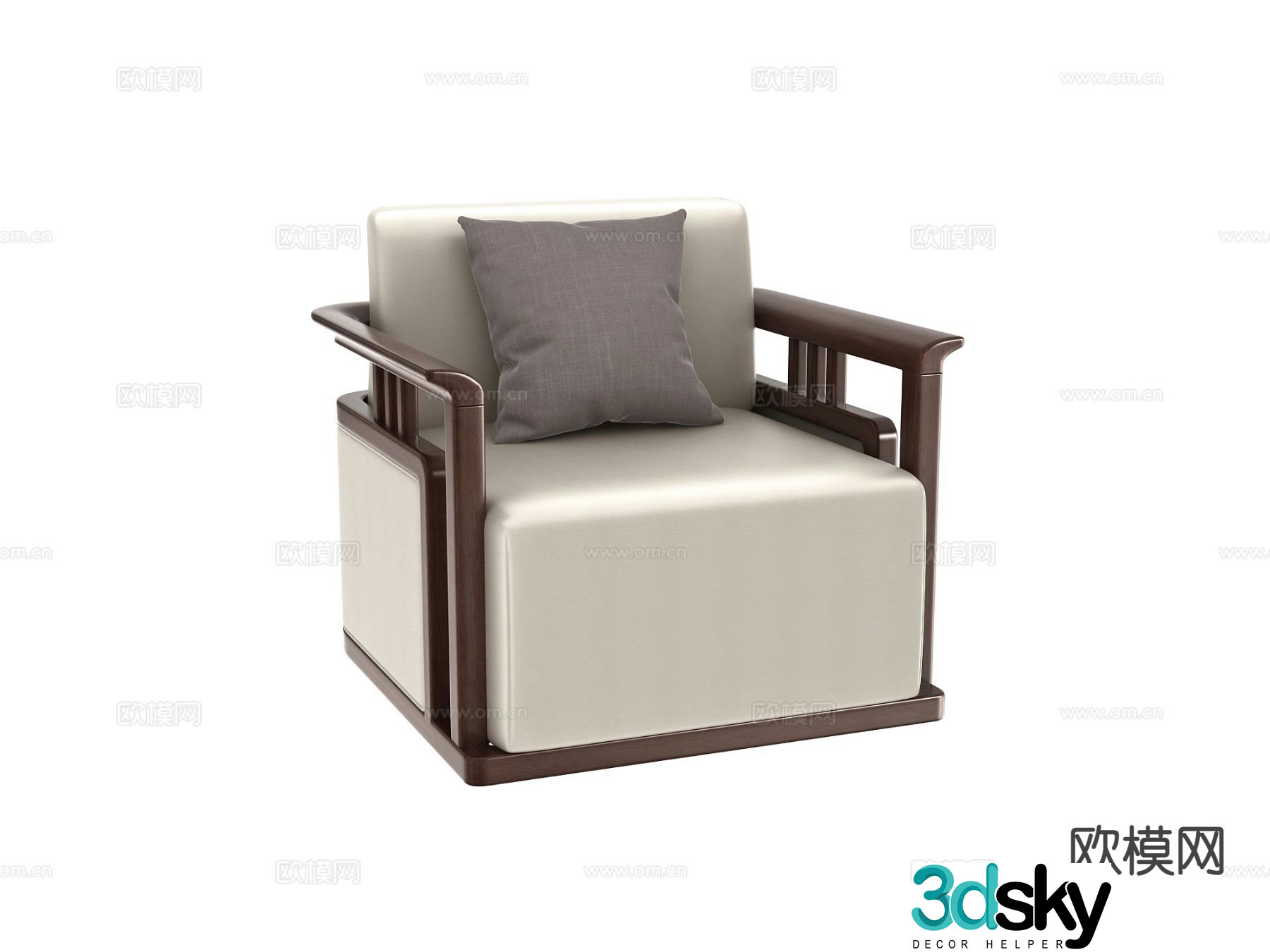 New Chinese style single sofa 3d model