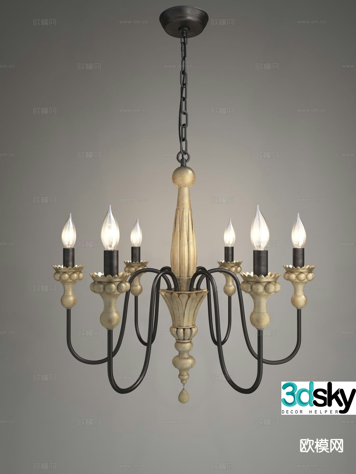 Modern lotus chandelier candlestick chandelier 3d model