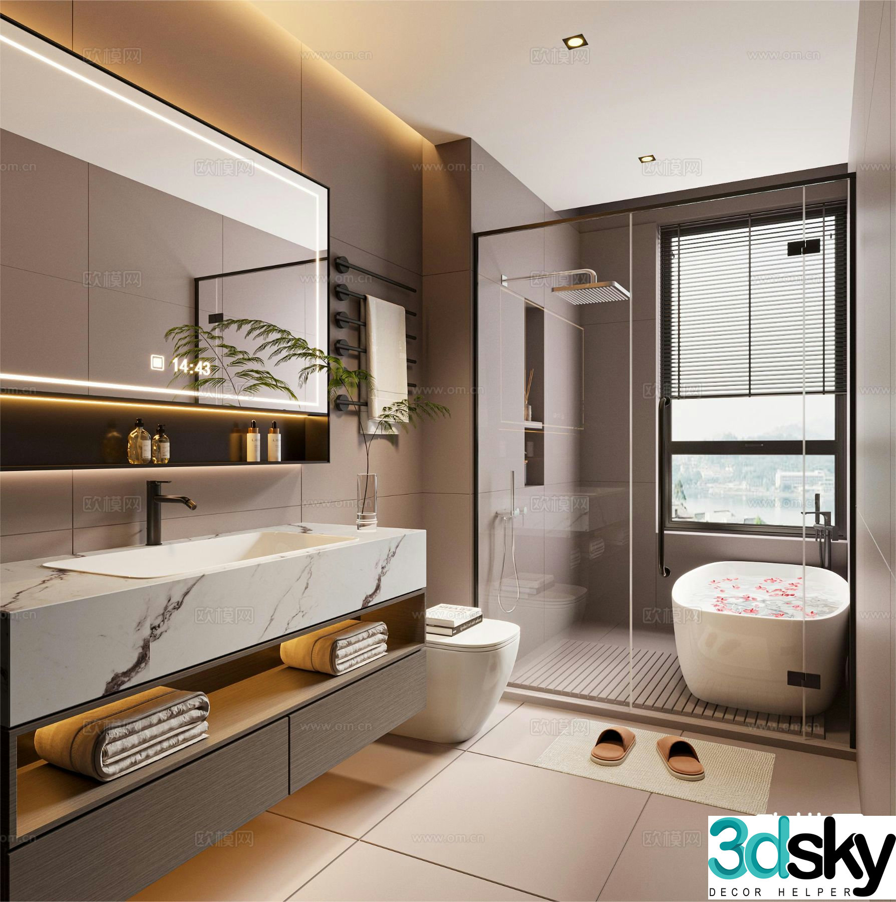 Modern bathroom bathroom toilet 3d model