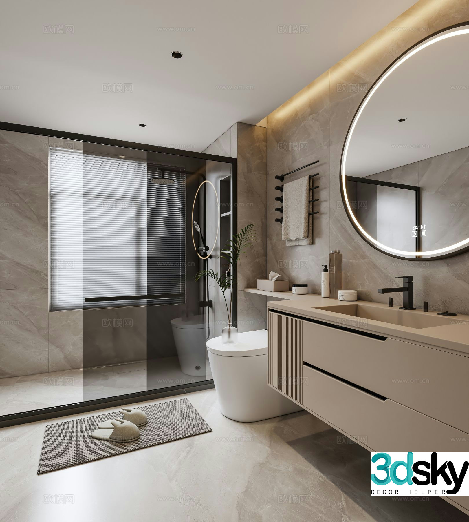 Modern bathroom bathroom 3d model