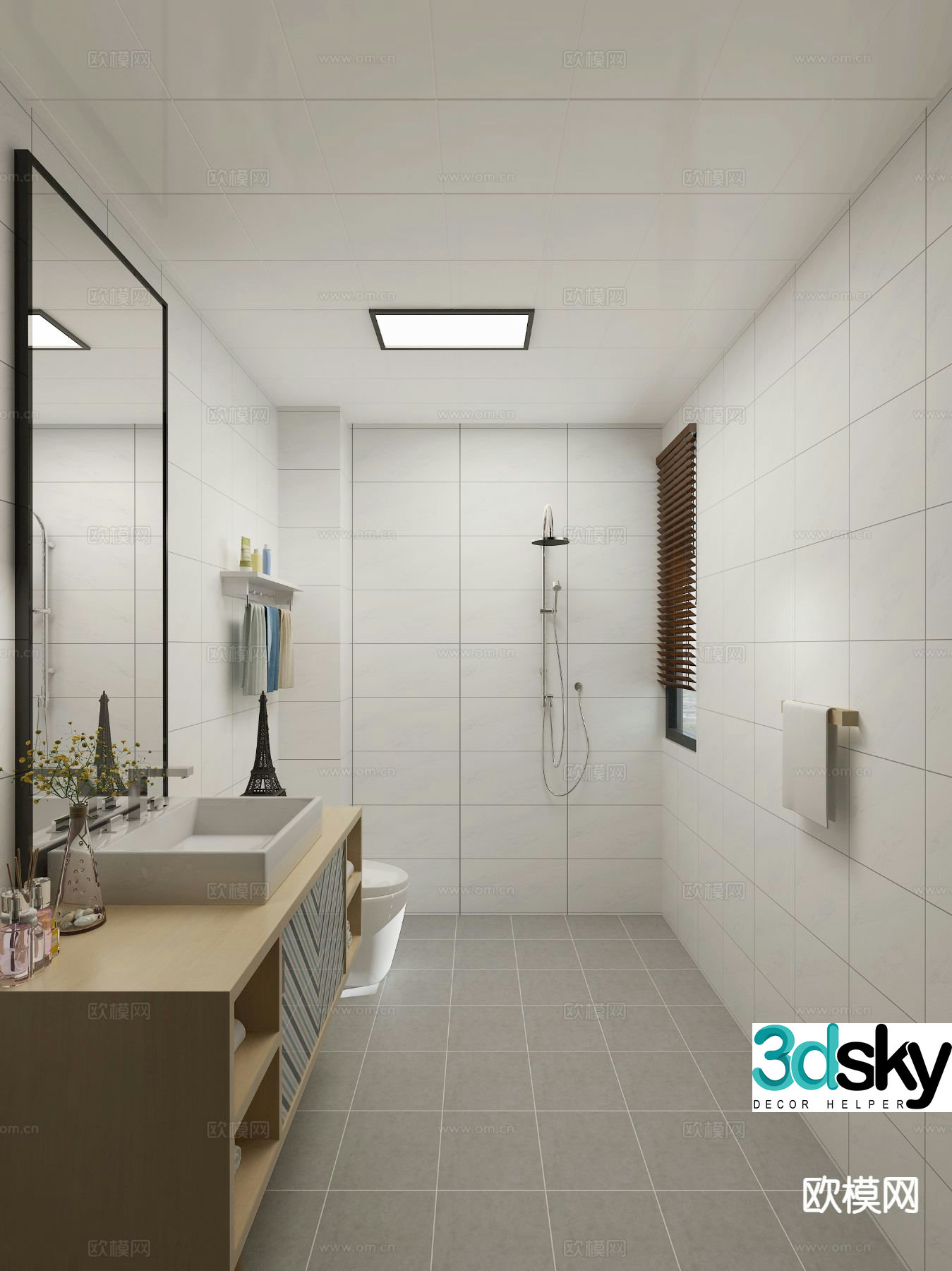 Nordic bathroom bathroom 3d model