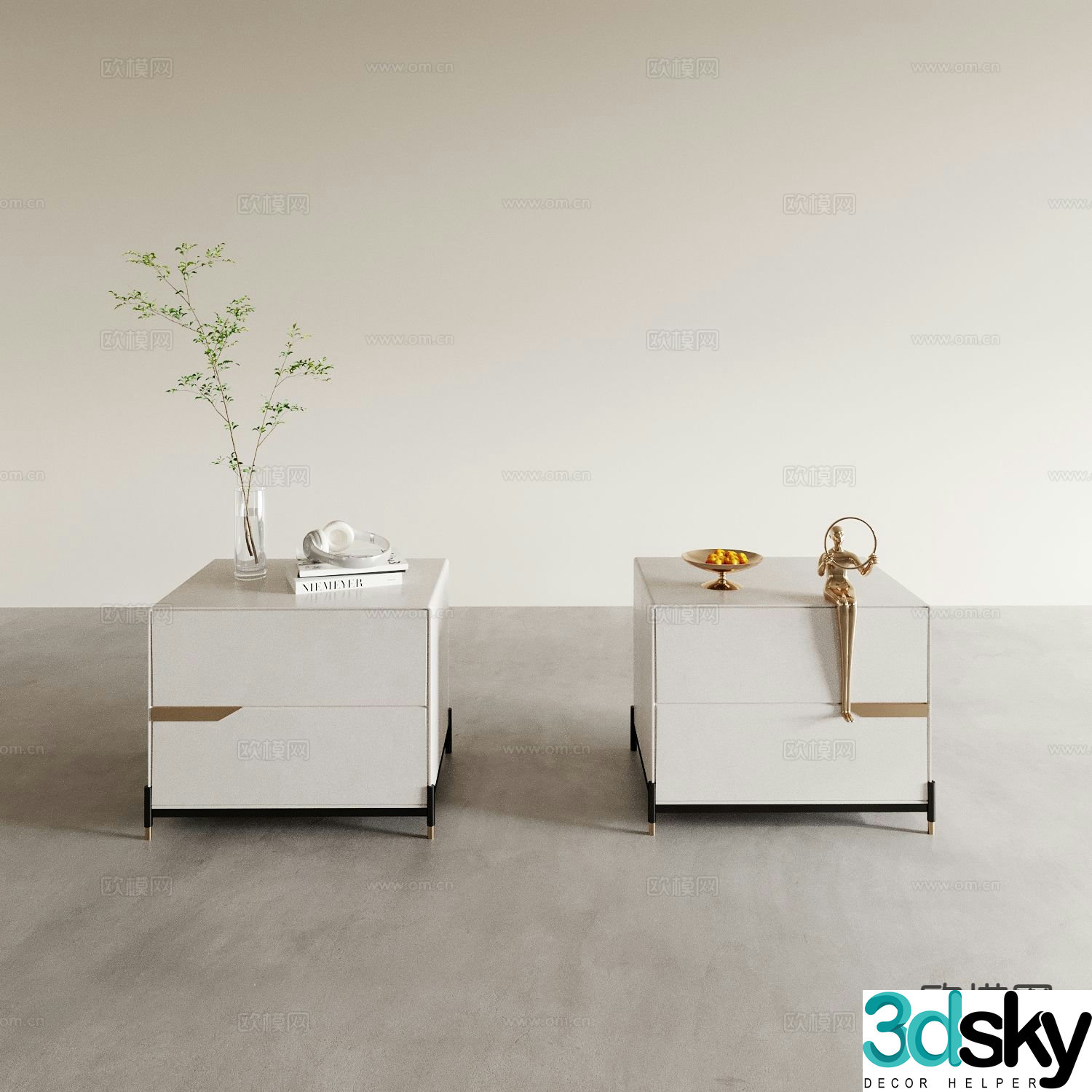 Modern bedside table 3d model