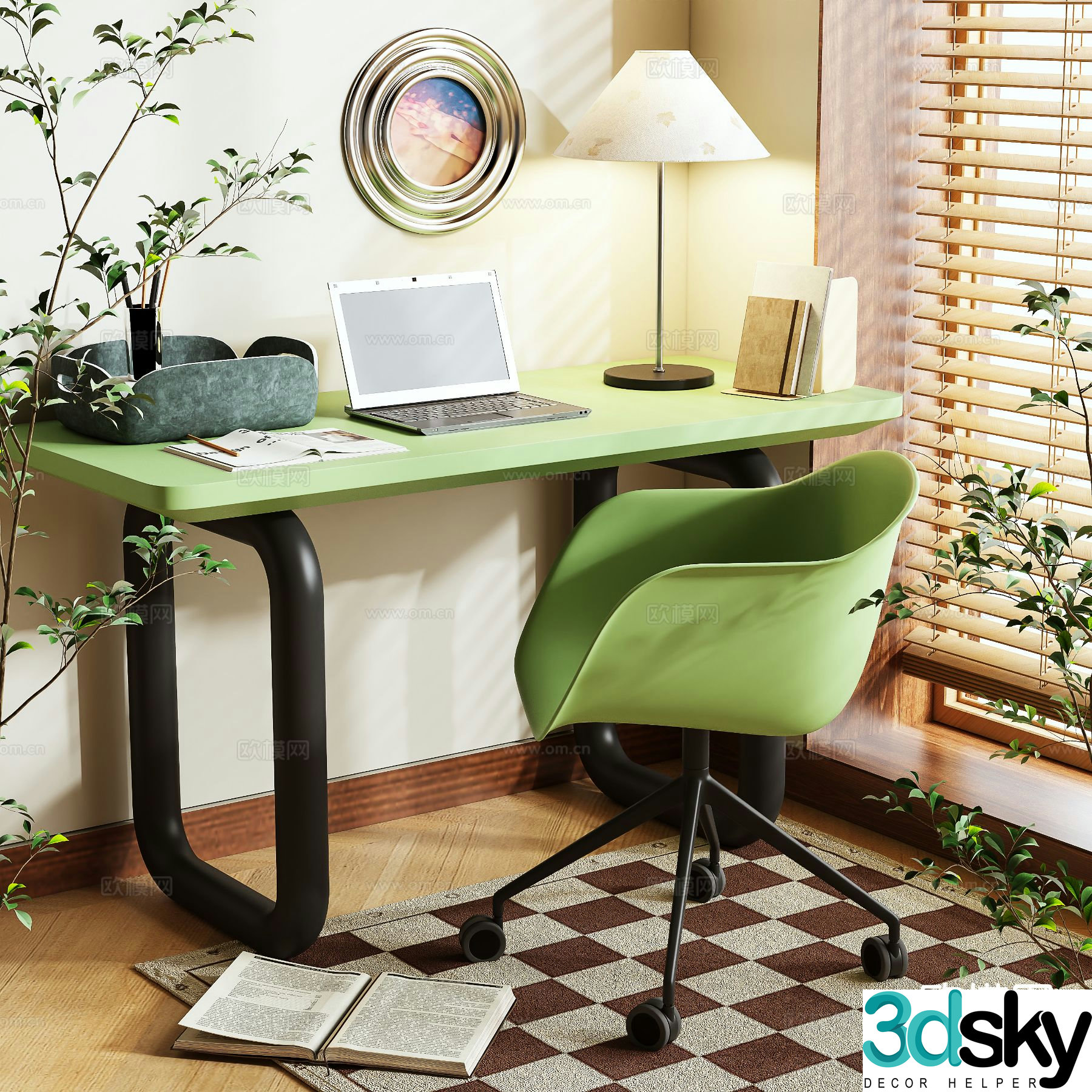 Nordic desk writing desk 3d model