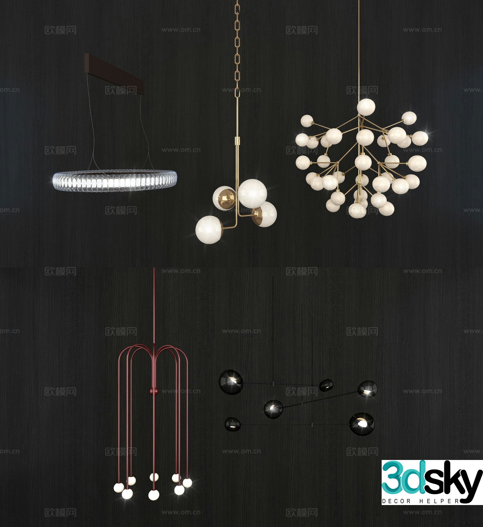 Modern art chandelier creative chandelier 3d model