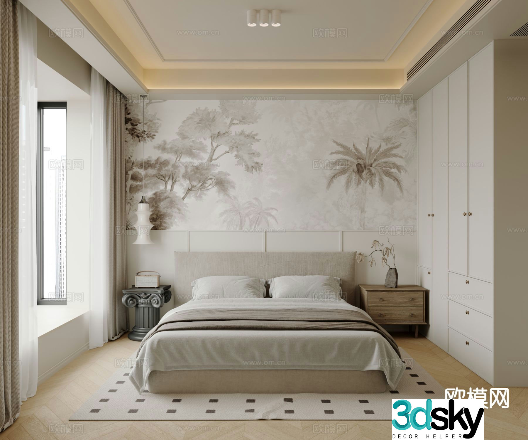 French bedroom master bedroom 3d model