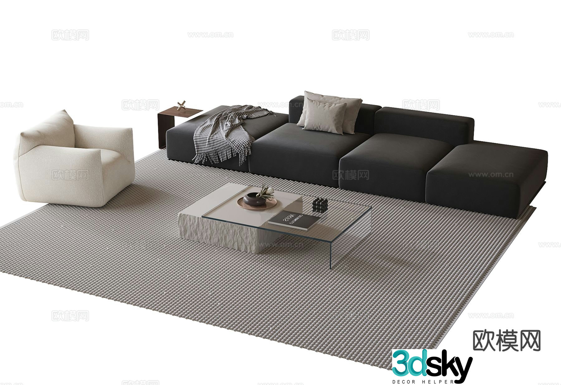 Modern sectional sofa 3d model