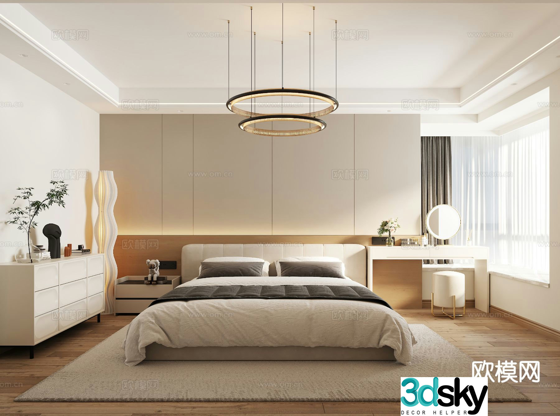 Modern bedroom master bedroom 3d model