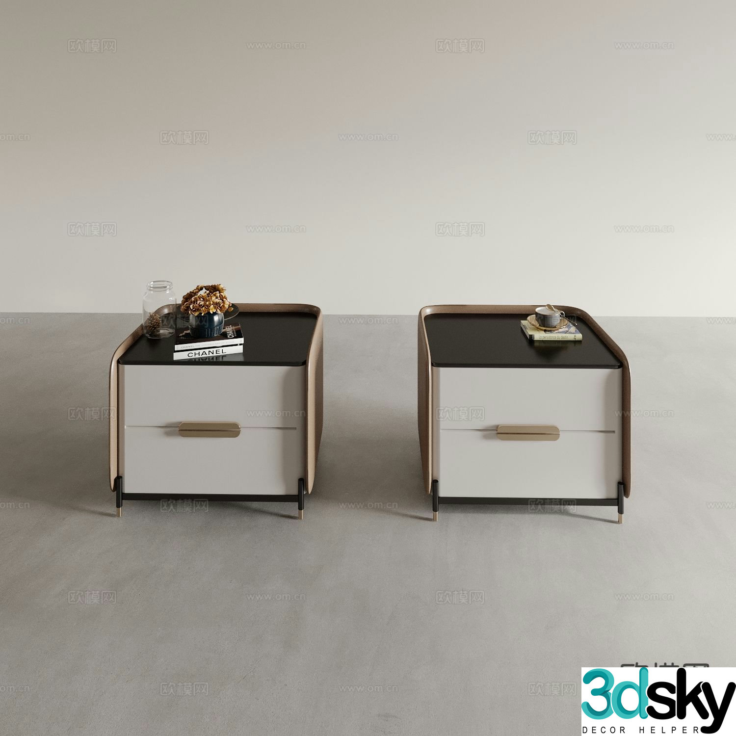 Modern bedside table 3d model