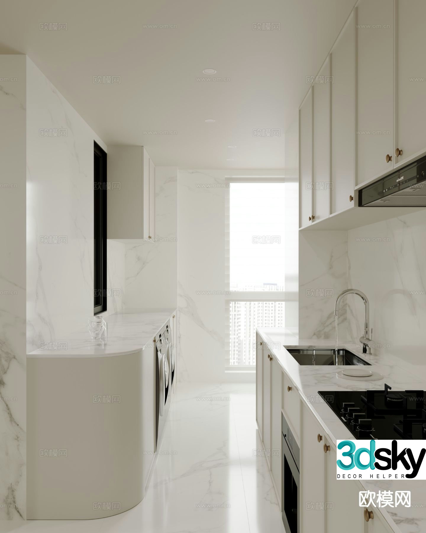 French kitchen cabinet 3d model