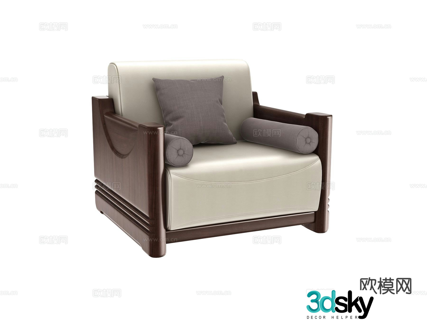 New Chinese style single sofa 3d model