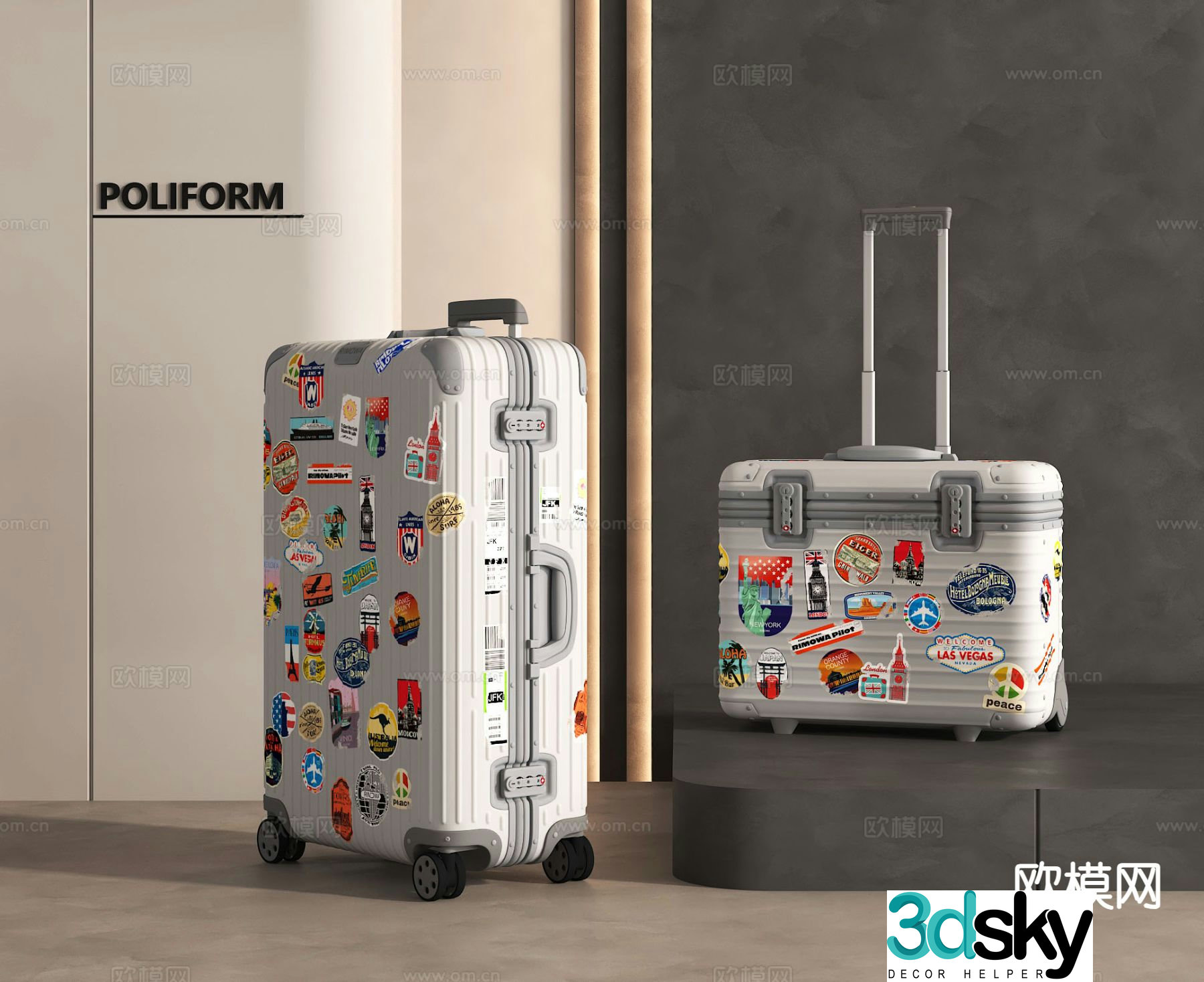 trolley suitcase suitcase 3d model