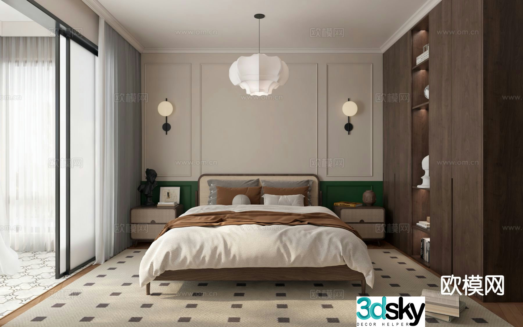 Medieval style bedroom master bedroom 3d model