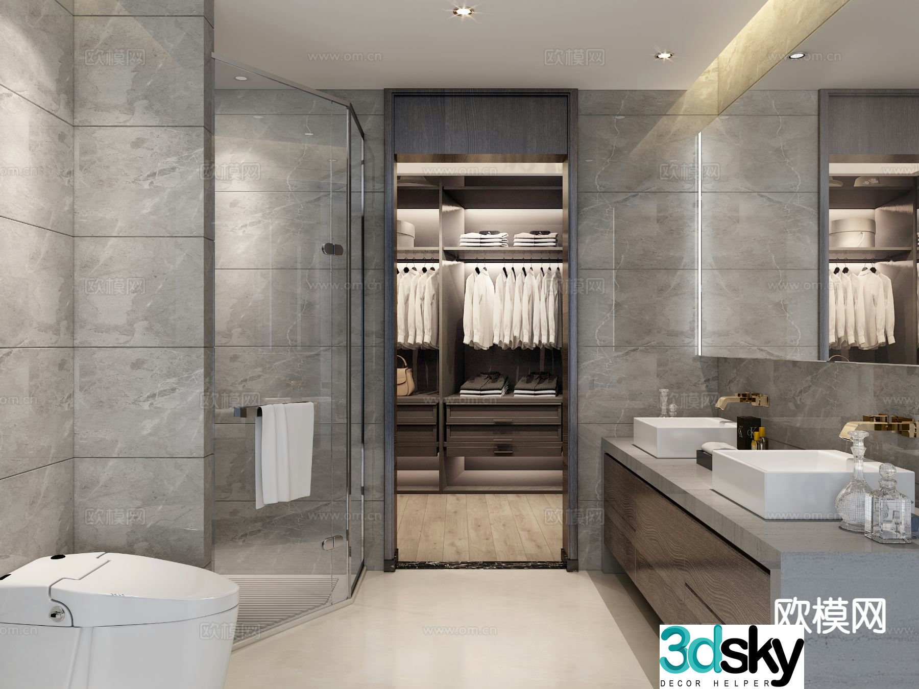 Modern bathroom bathroom cloakroom 3d model