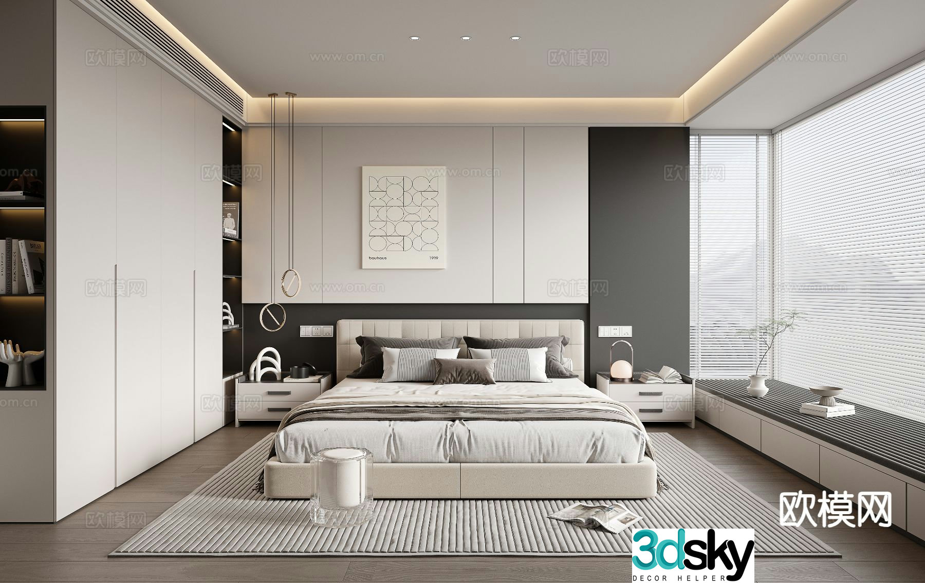 Modern bedroom master bedroom 3d model