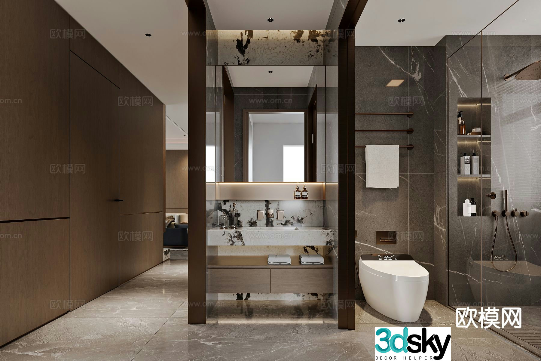 Modern bathroom bathroom 3d model