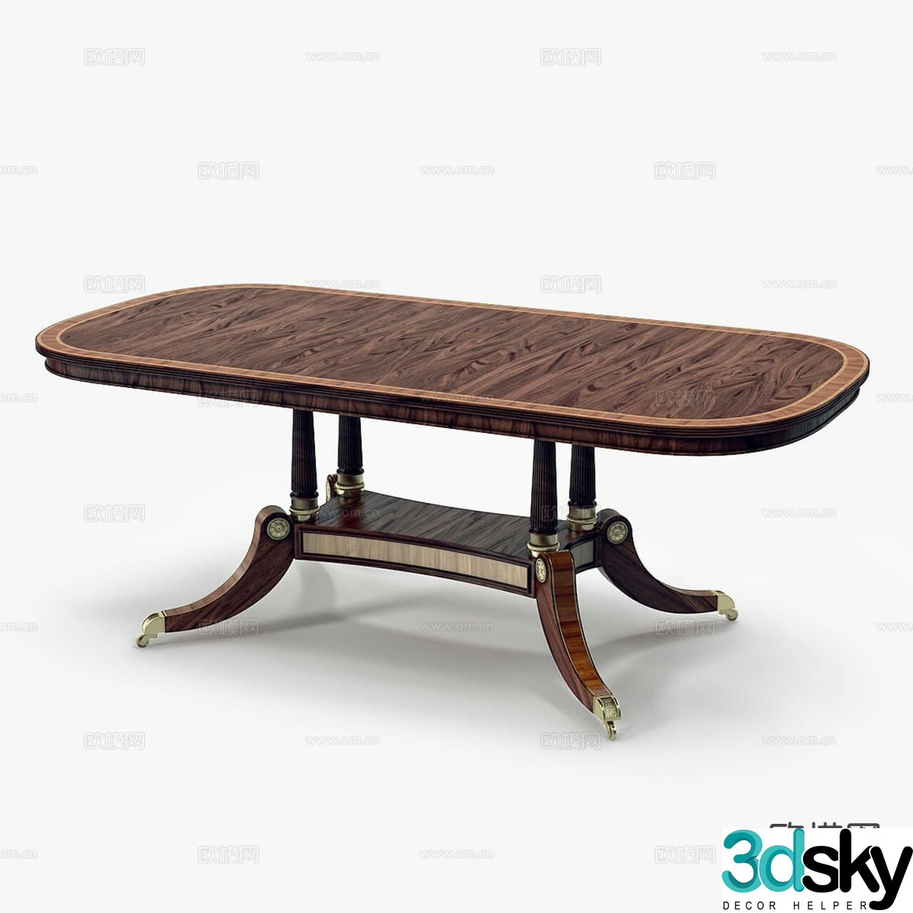 American dining table 3d model