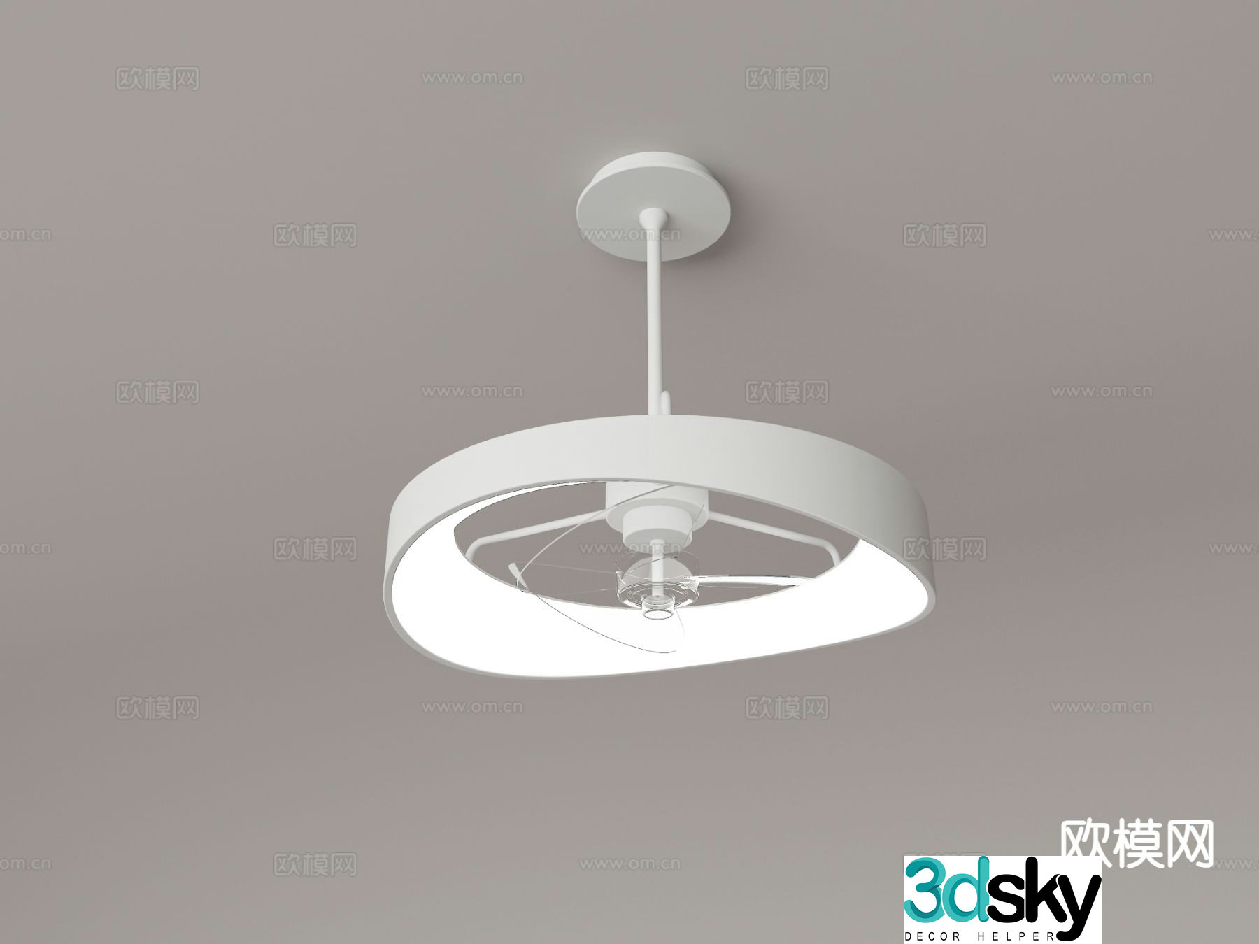Modern ceiling fan light fan chandelier 3d model