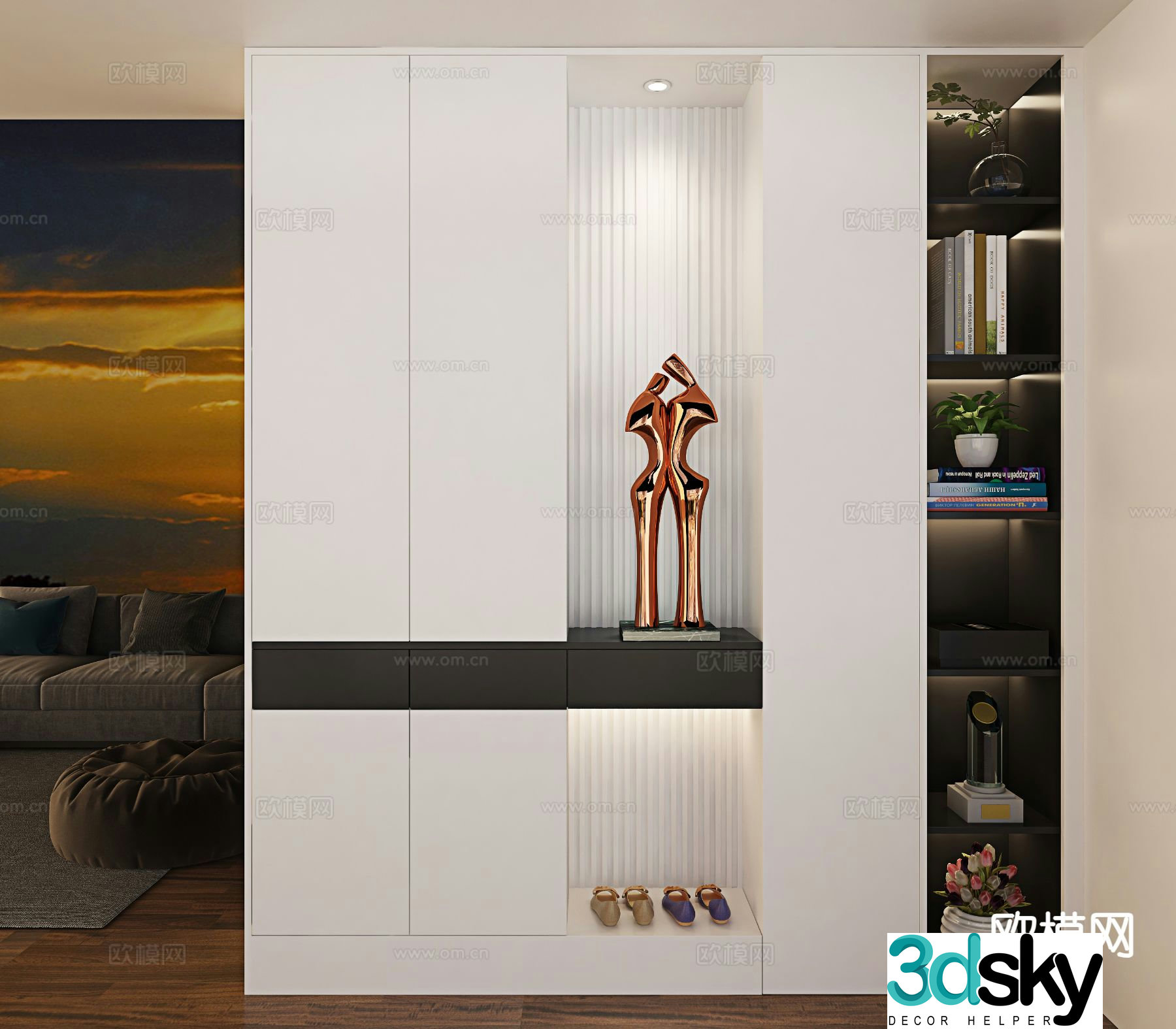 Entrance shoe cabinet 3D model
