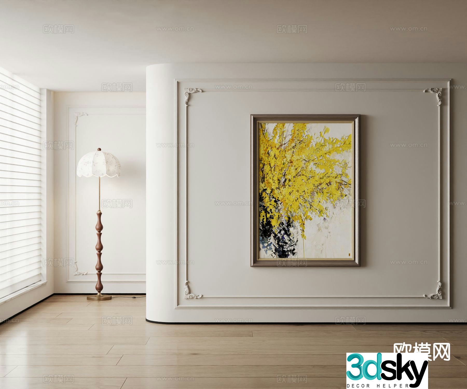 American oil painting texture painting decorative painting 3D model
