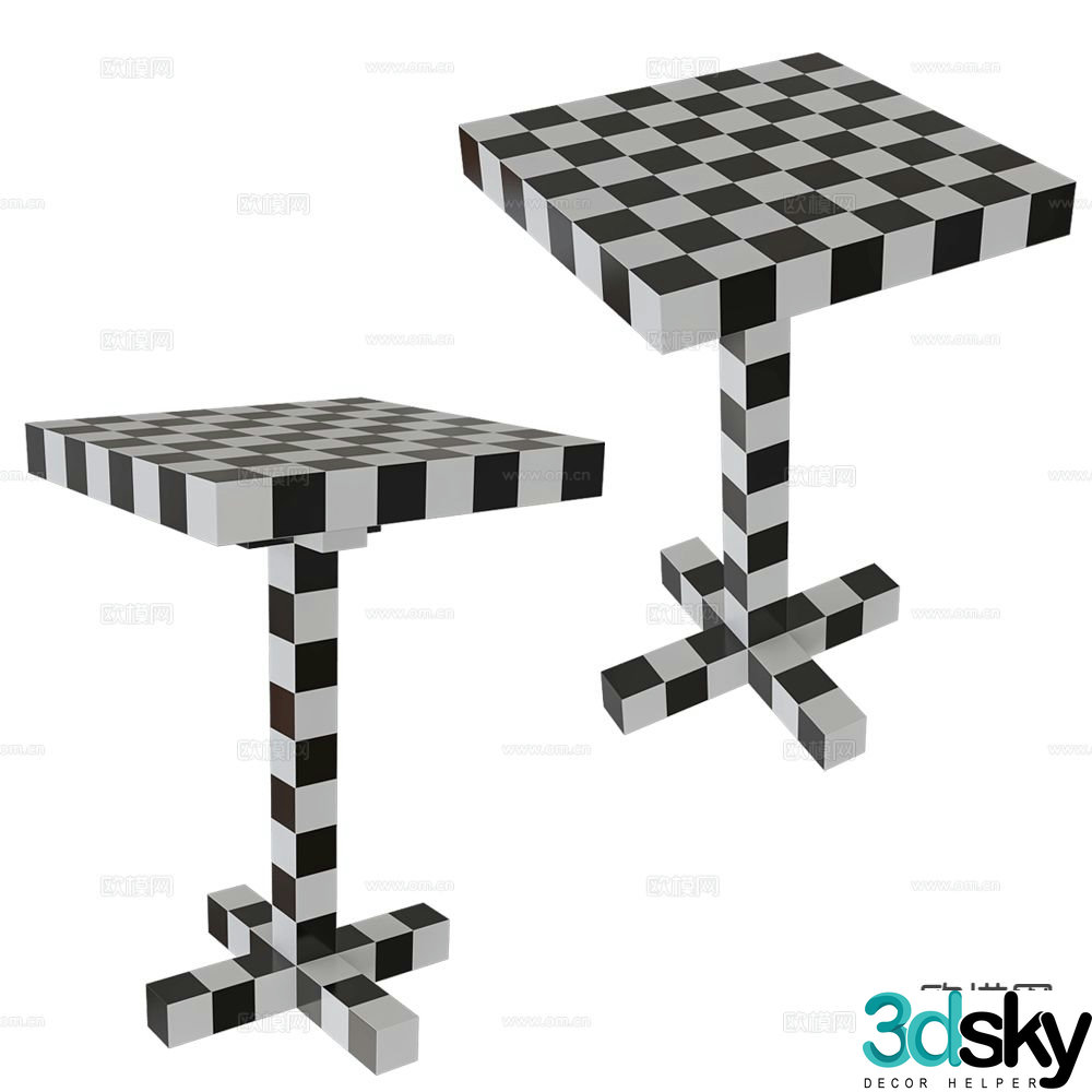 Moooi checkerboard side table corner table table table 3d model