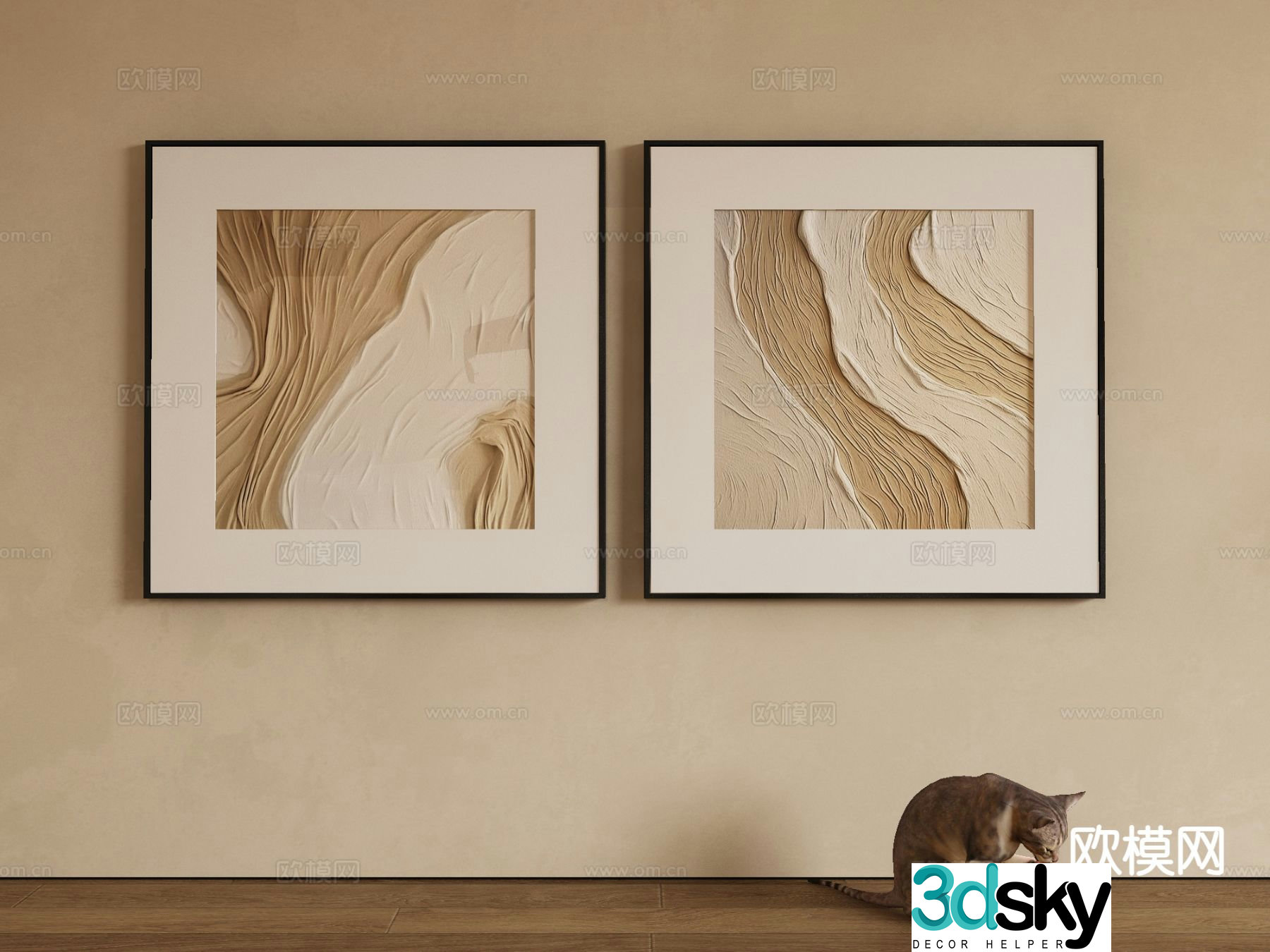 Modern decorative painting texture painting abstract painting 3d model