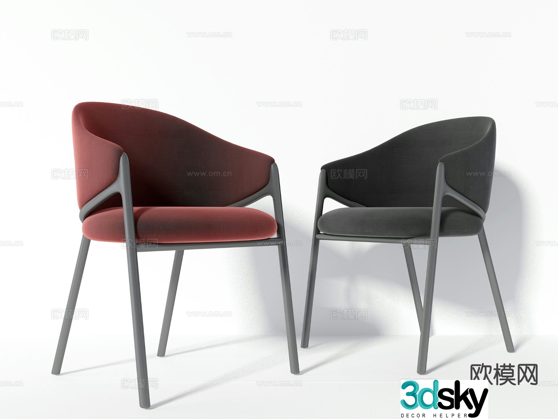 Nordic leisure chair solid wood chair chair 3d model