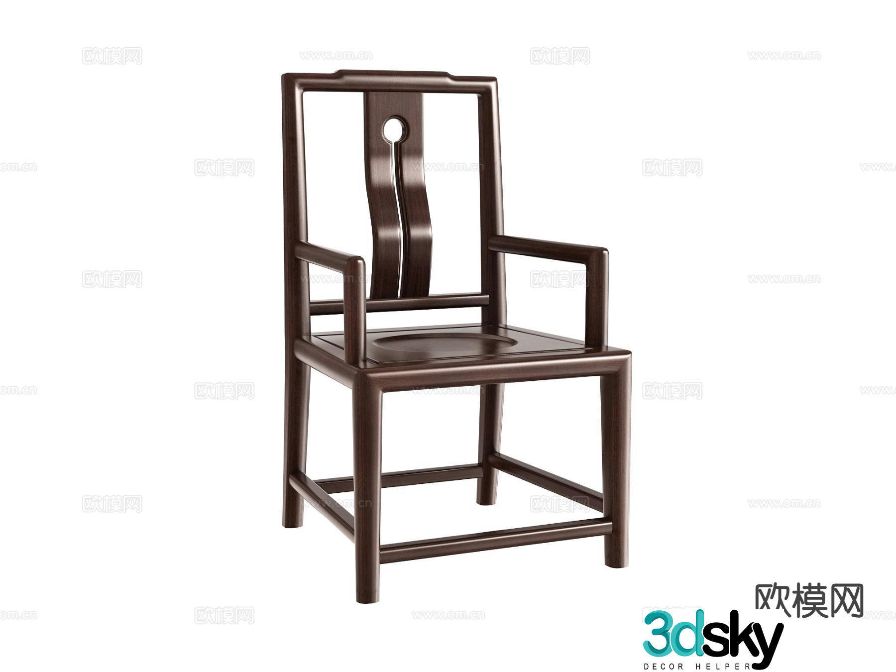 New Chinese style chair dining chair 3d model