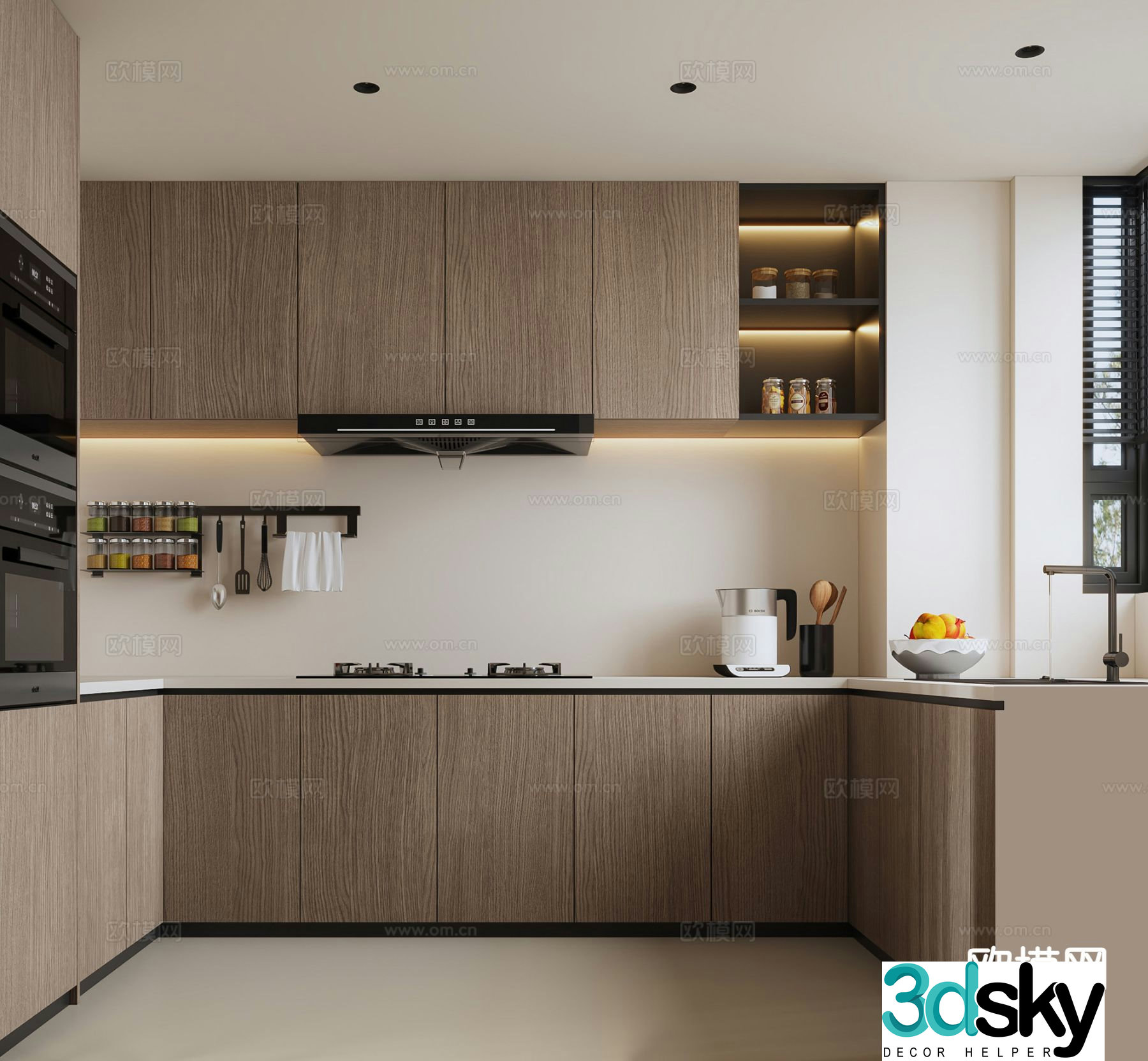 modern kitchen cabinet 3d model