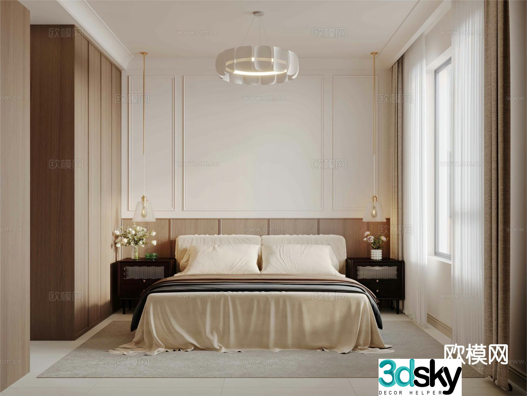 Medieval style bedroom master bedroom 3d model