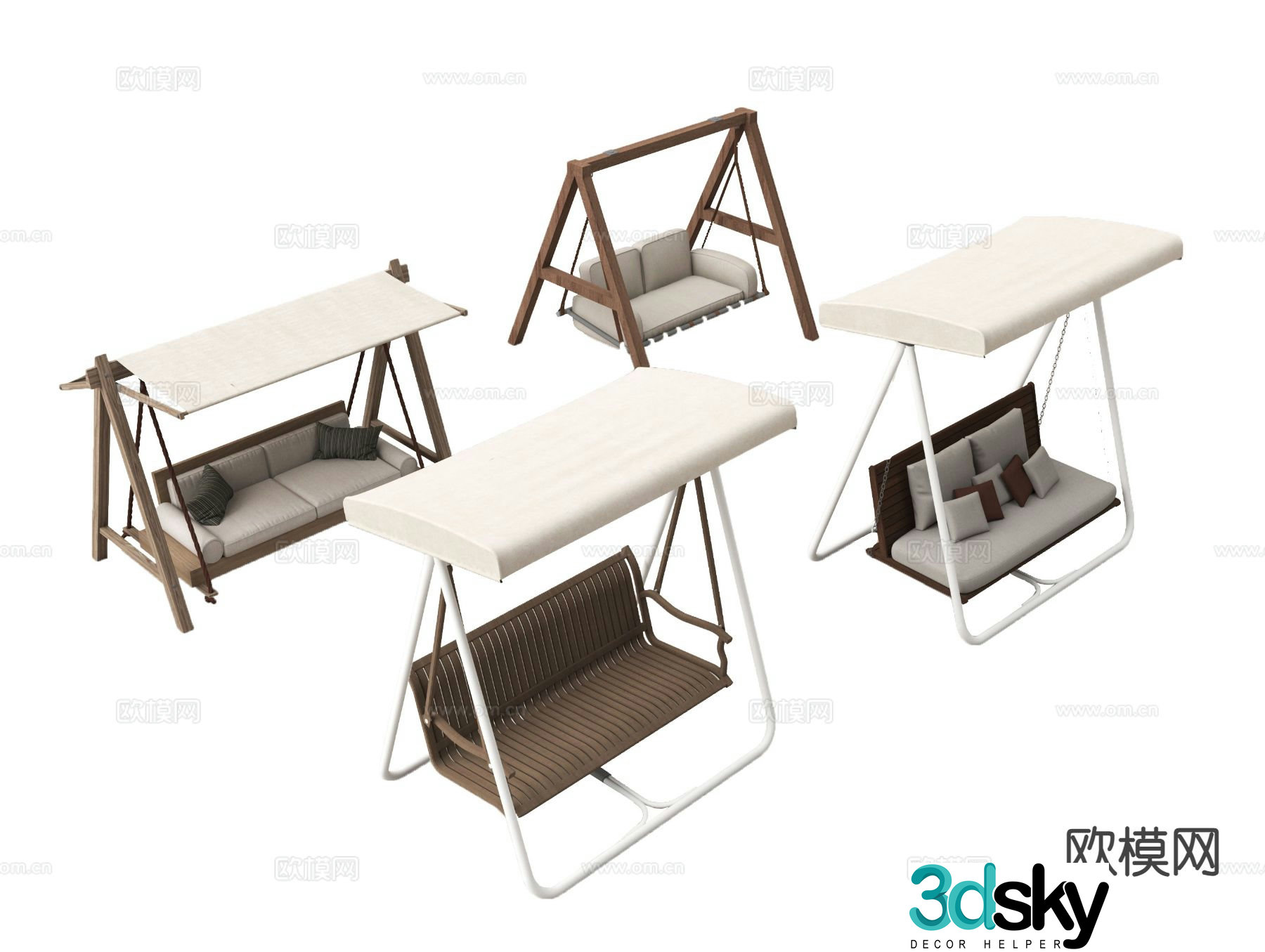 Modern hanging chair swing chair garden swing 3d model