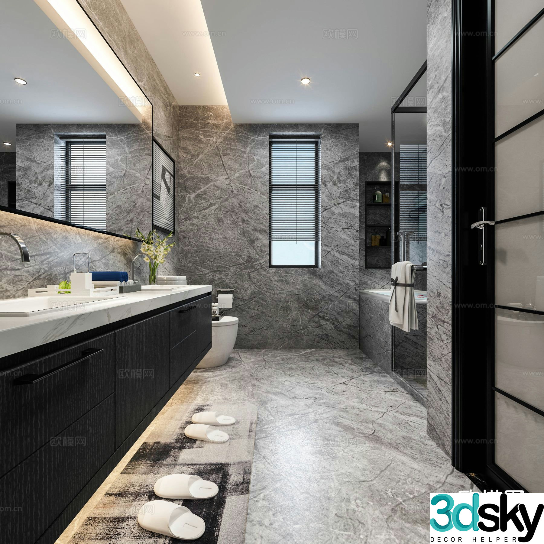 Modern bathroom bathroom 3d model