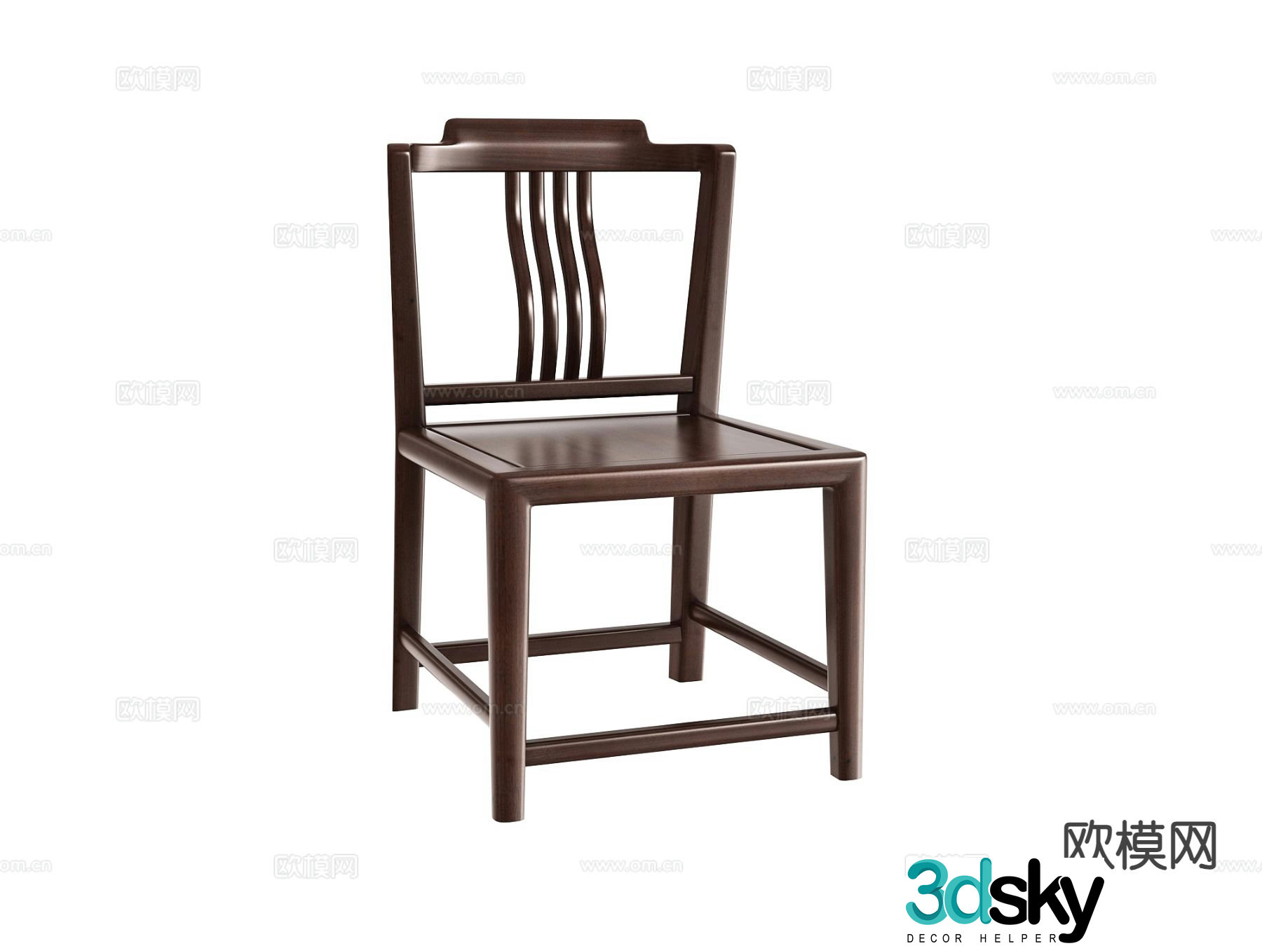 New Chinese style chair dining chair 3d model