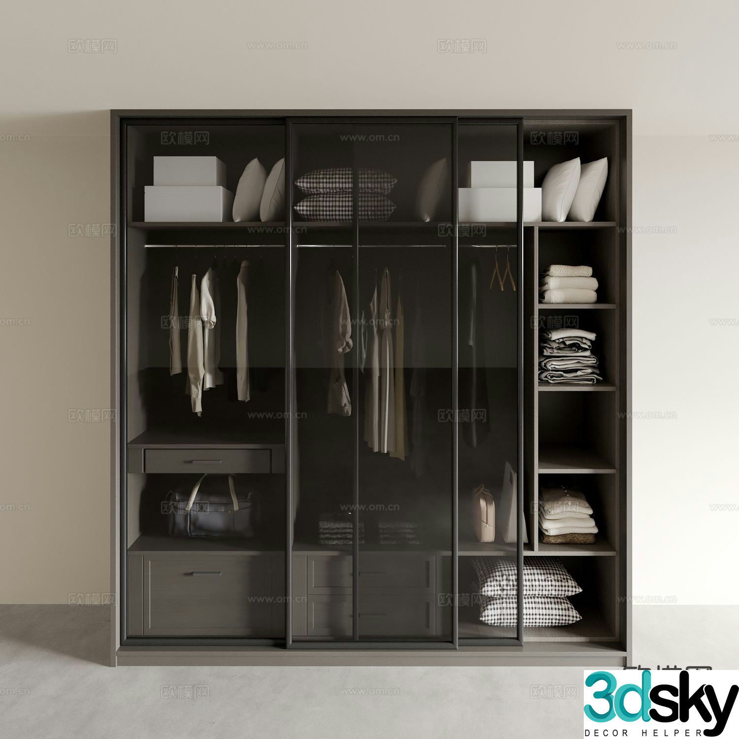 modern wardrobe wardrobe 3d model