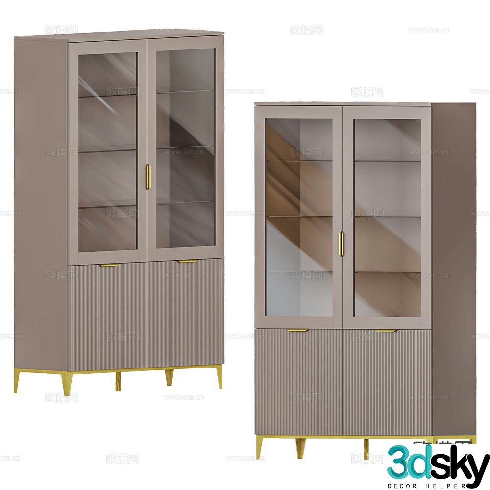 Mister bookcase display cabinet 3d model