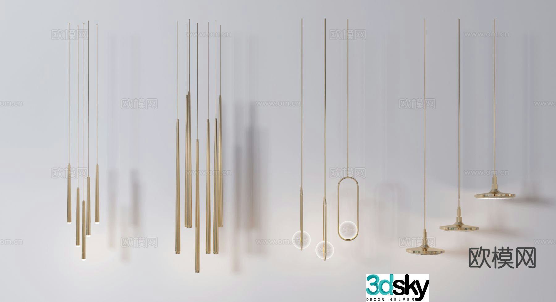 Light luxury chandelier creative chandelier 3d model