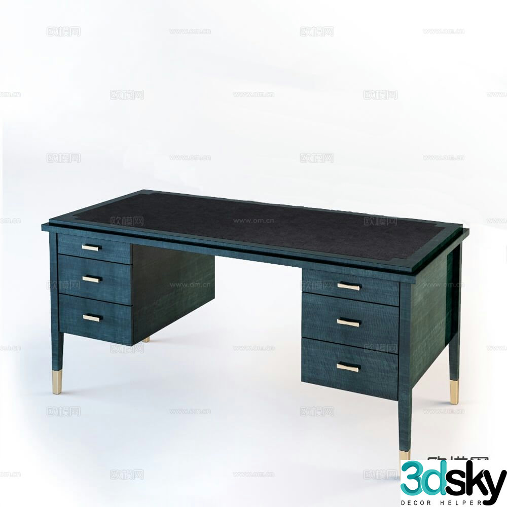 modern desk desk 3d model