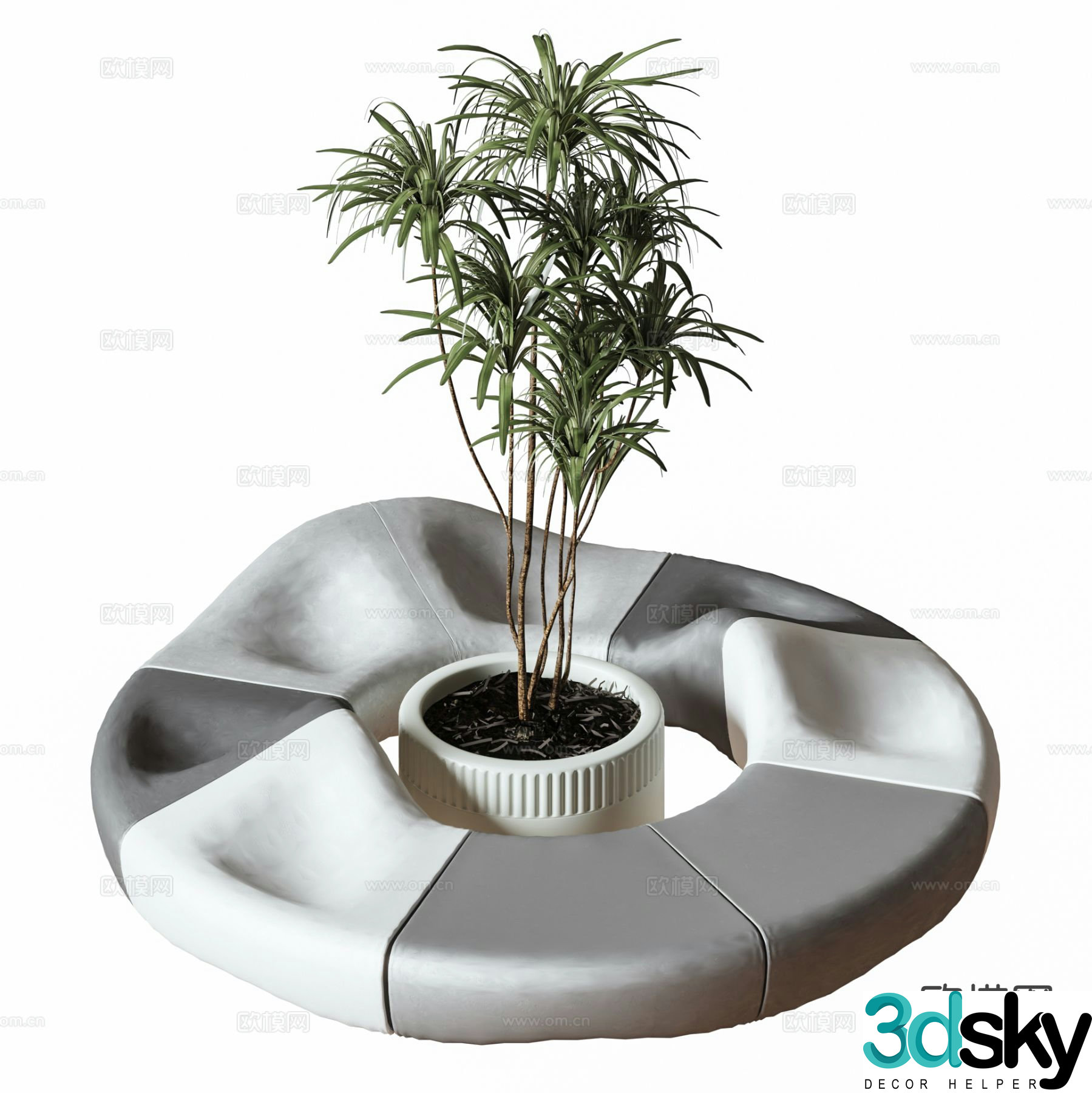 Modern shopping mall booth sofa 3d model