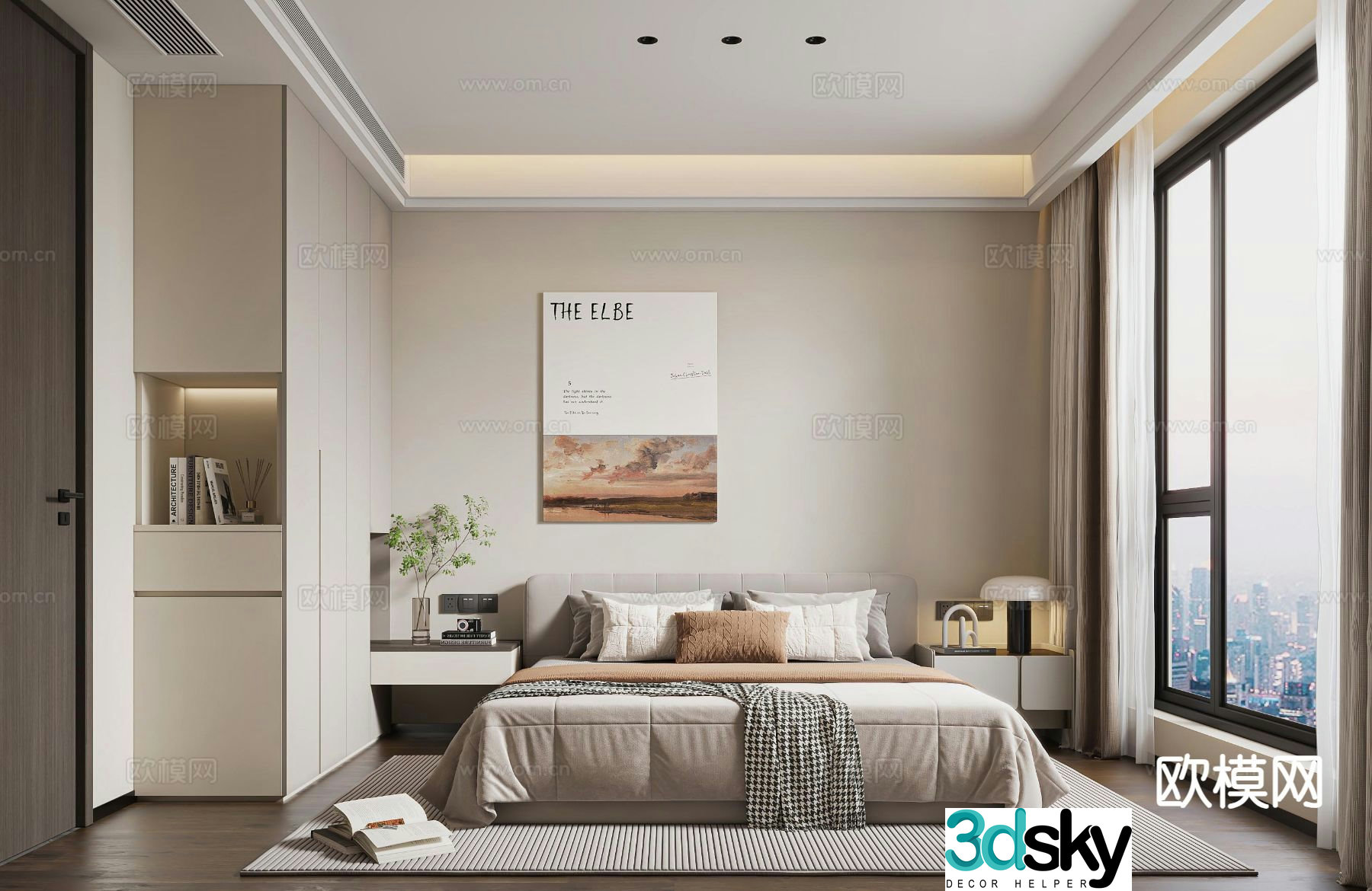 Modern bedroom master bedroom 3d model